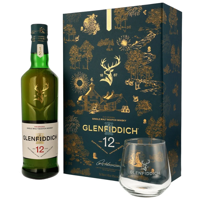 GLENFIDDICH - 12 Jahre Limited Design 2026 mit Tumbler - 40% Vol.