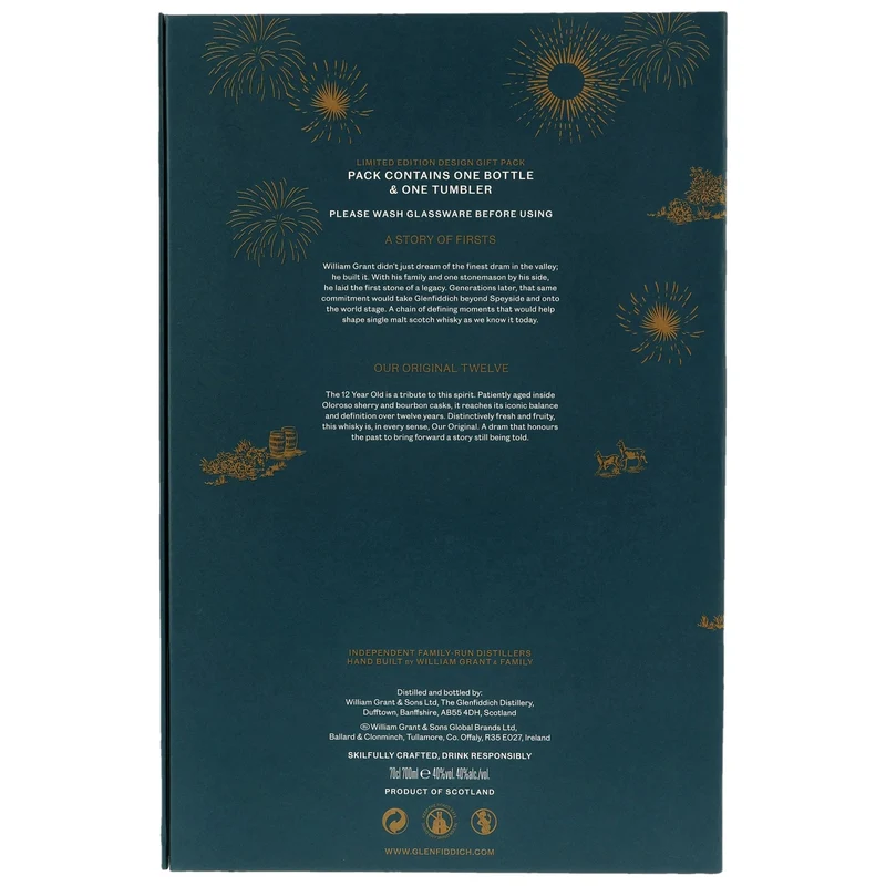 GLENFIDDICH - 12 Jahre Limited Design 2026 mit Tumbler - 40% Vol.