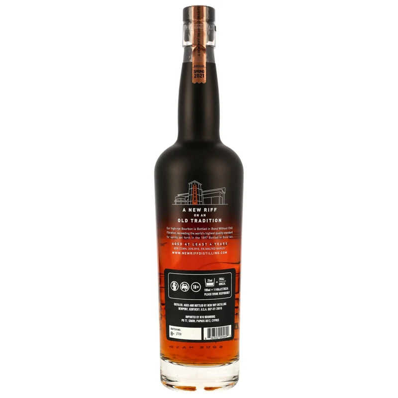 NEW RIFF - Kentucky Straight Bourbon Whiskey 4 Jahre Bottled in Bond - 50% Vol.