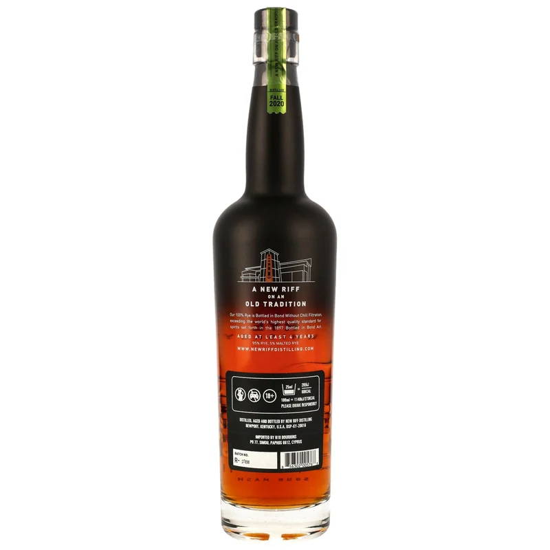 NEW RIFF - Kentucky Straight Rye Whiskey 4 Jahre Bottled in Bond - 50% Vol.