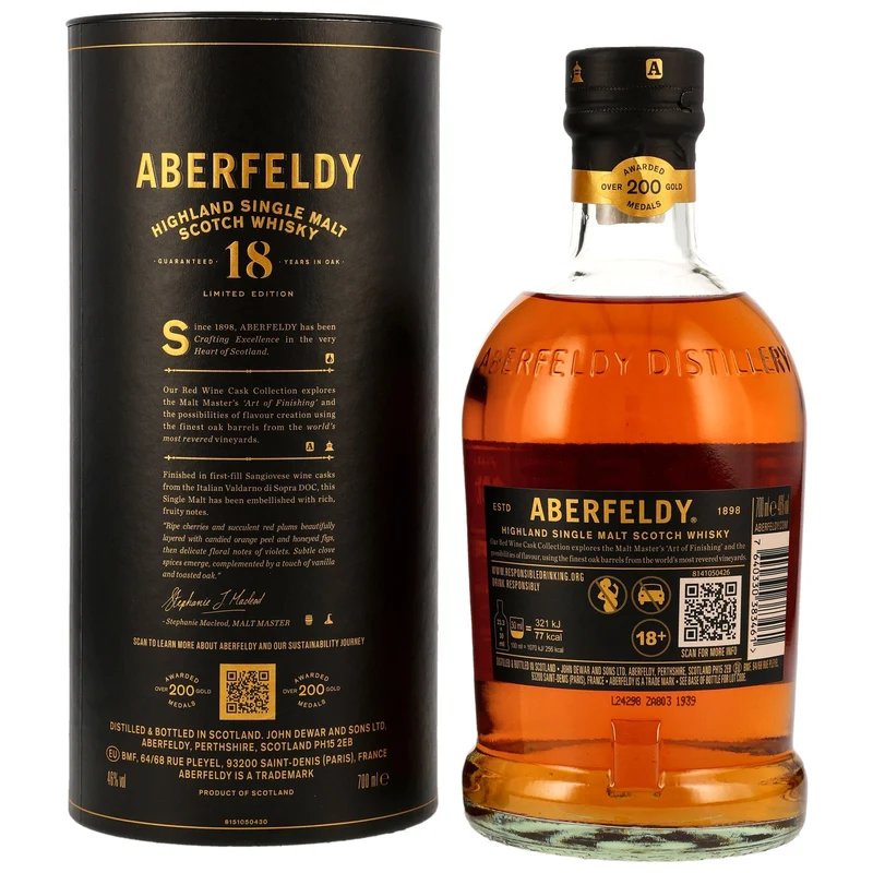 ABERFELDY - 18 Jahre Sangiovese Wine Cask Finish Limited Edition - 46% Vol.