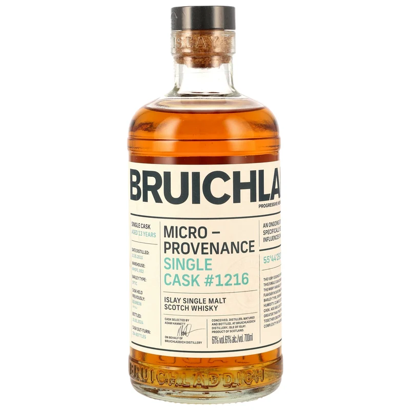 BRUICHLADDICH - 2010/2024 13 Jahre Micro-Provenance Bourbon Single Cask #1216 - 61% Vol.