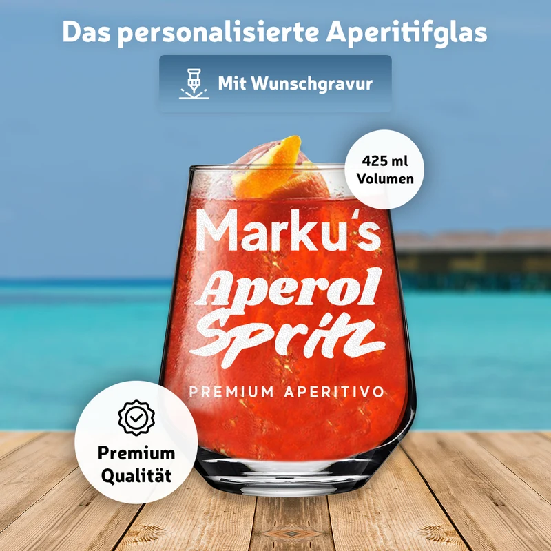 Aperitif Cocktailglas 425 ml für Drinks mit Gravur - Personalisiert