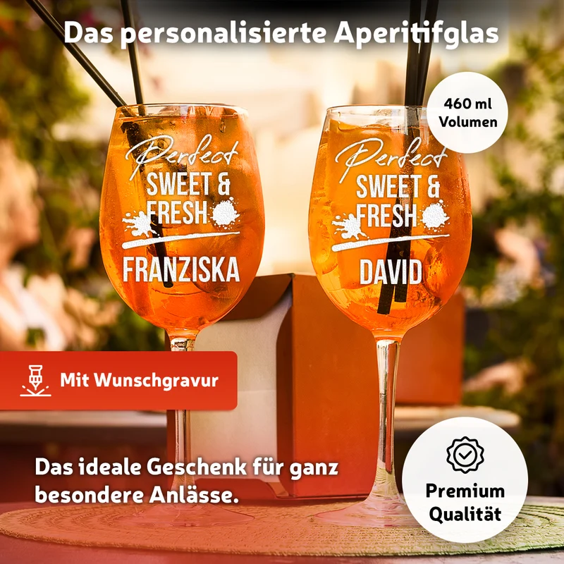 Personalisiertes Cocktailglas 460 ml mit Gravur - Motiv Blätterkreis