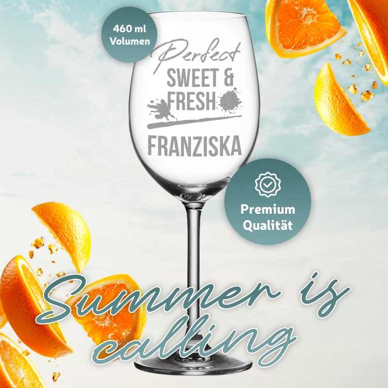 Personalisiertes Cocktailglas 460 ml mit Gravur - Motiv Blätterkreis