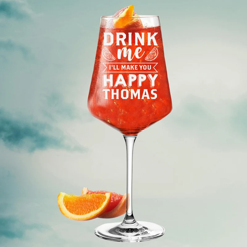 Aperol Spritz Cocktailglas mit personalisierter Gravur