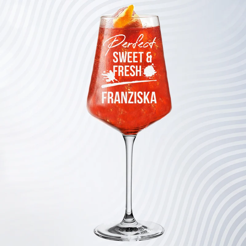 Aperol Spritz Glas mit Gravur "Perfect sweet & fresh"