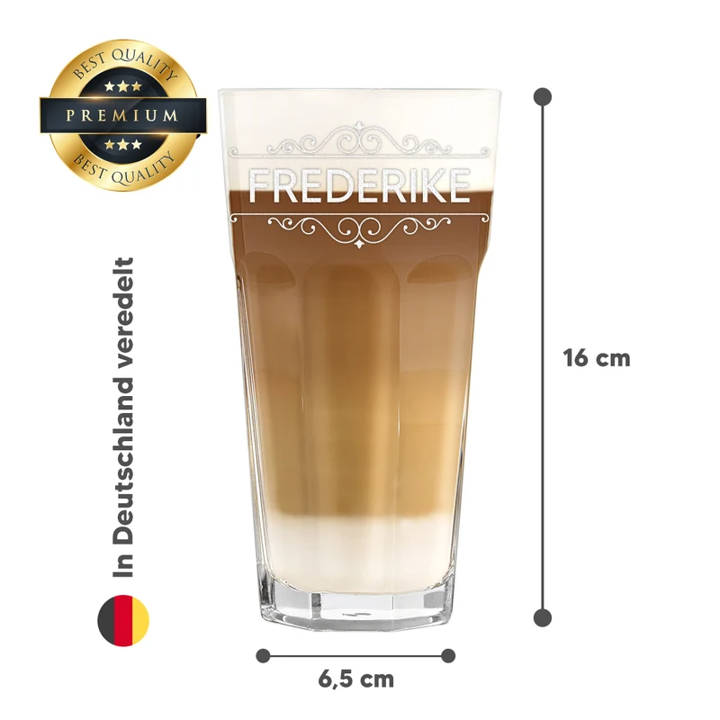 Latte Macchiato Trinkglas 480 ml mit Gravur - Motiv "Ornament"