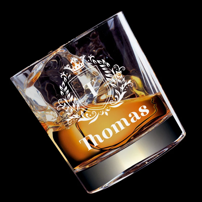 Wasserglas modern 320 ml mit personalisierter Gravur - Motiv "Wappen"