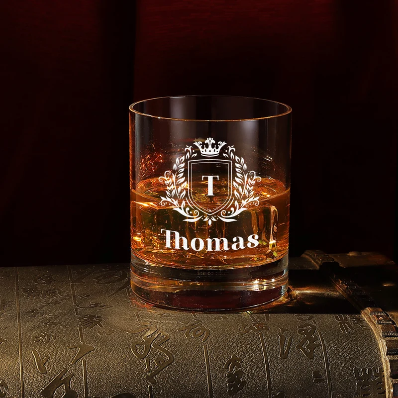 Wasserglas modern 320 ml mit personalisierter Gravur - Motiv "Wappen"