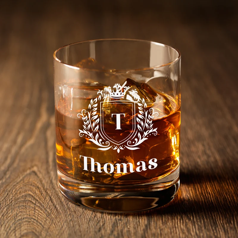 Wasserglas modern 320 ml mit personalisierter Gravur - Motiv "Wappen"