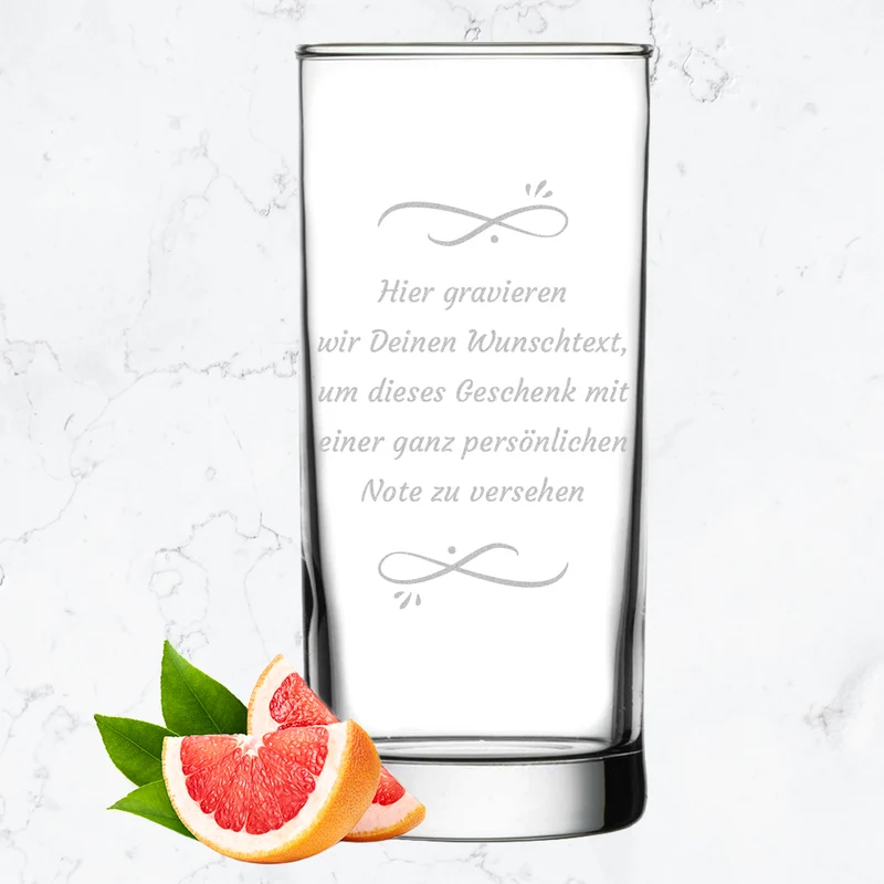 Trinkglas 485 ml für Drinks, Wasser & Cocktails mit Gravur