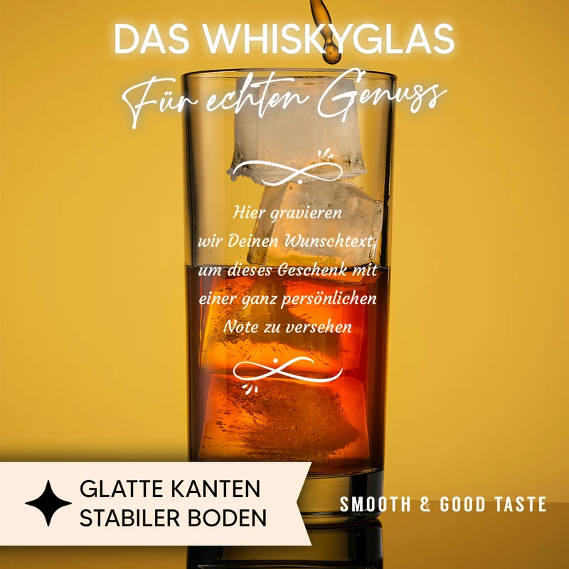 Trinkglas 485 ml für Drinks, Wasser & Cocktails mit Gravur