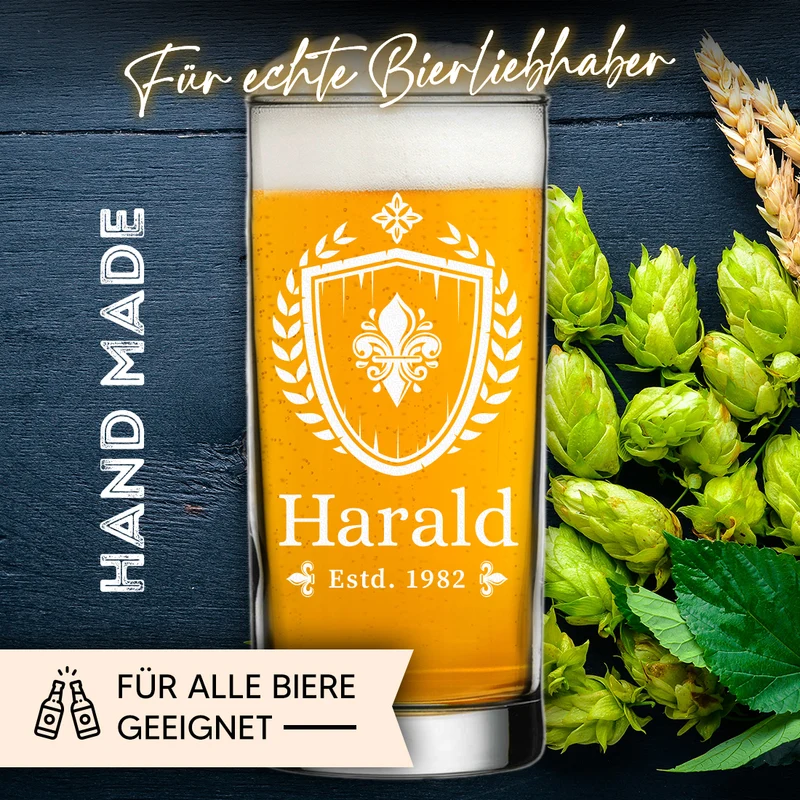 Wasser Trinkglas 485 ml mit personalisierter Gravur