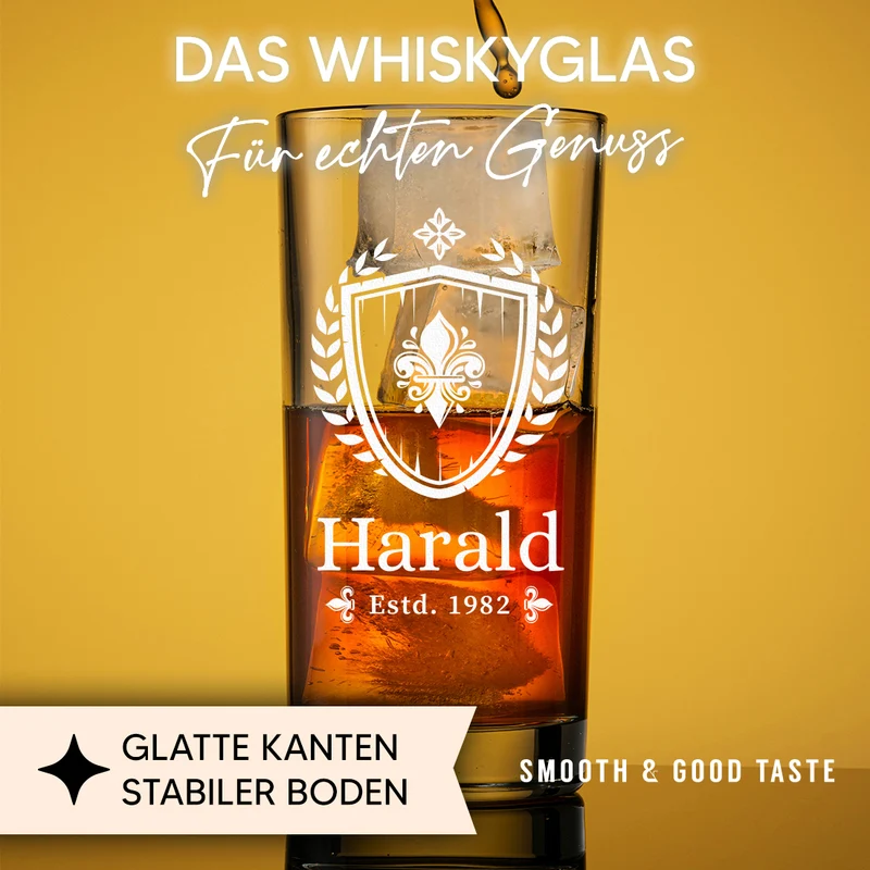 Wasser Trinkglas 485 ml mit personalisierter Gravur
