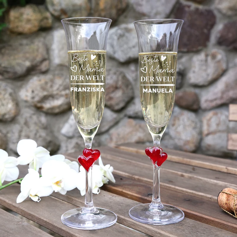 Sektglas 175 ml mit Gravur "Beste Mama der Welt"