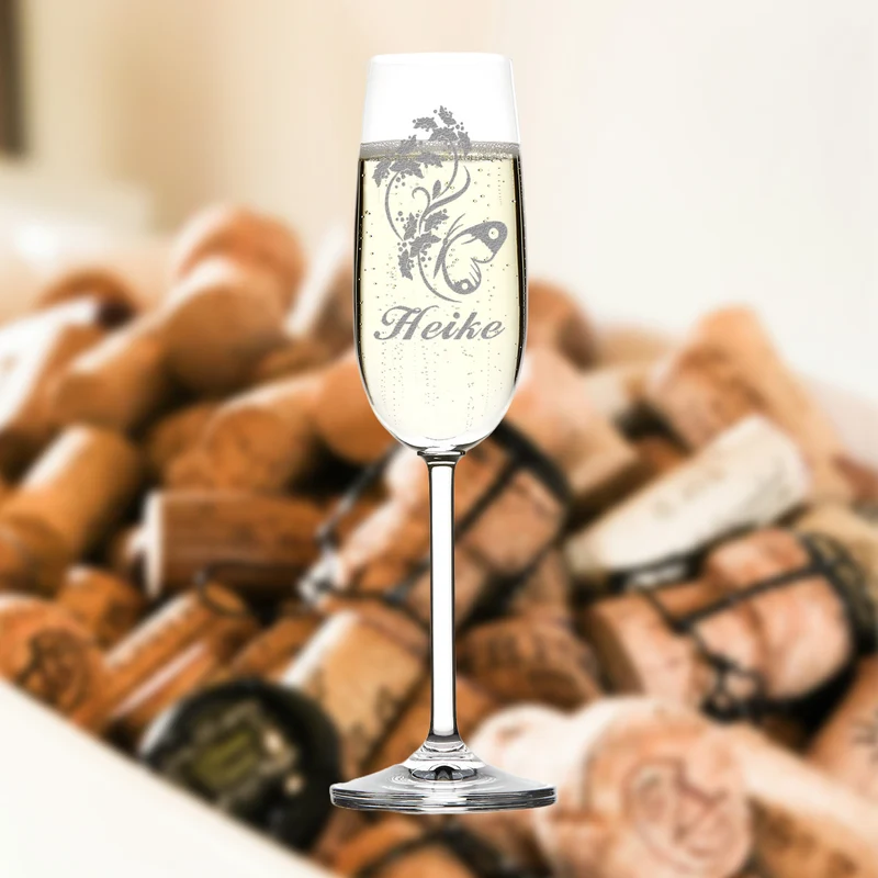 Sektglas 200 ml personalisiert mit Wunschgravur