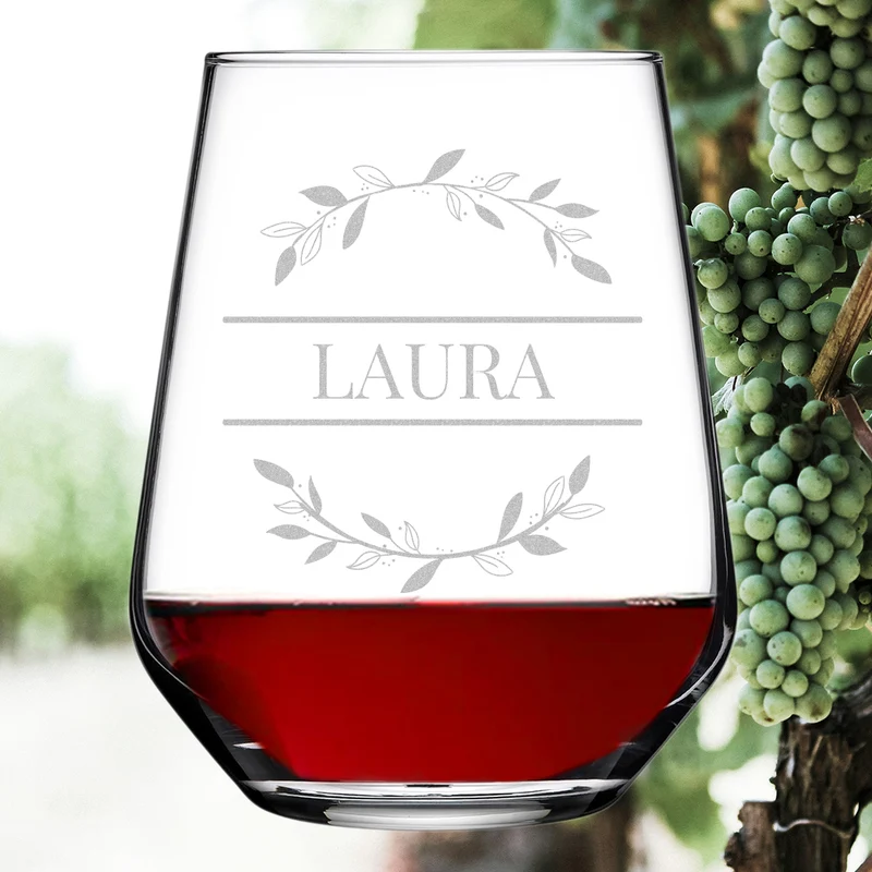 Elegantes Weinglas 425 ml mit Gravur - Personalisiertes Geschenk