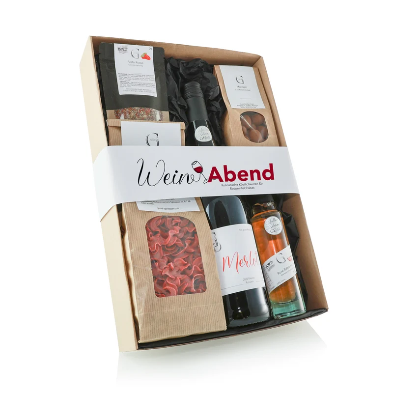 Weinabend - Geschenkset mit Rotwein