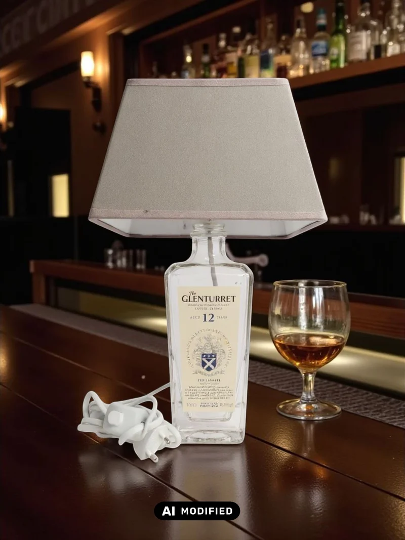 Stehlampe - Glenturret 12 - Flasche (Weiss/Silber)