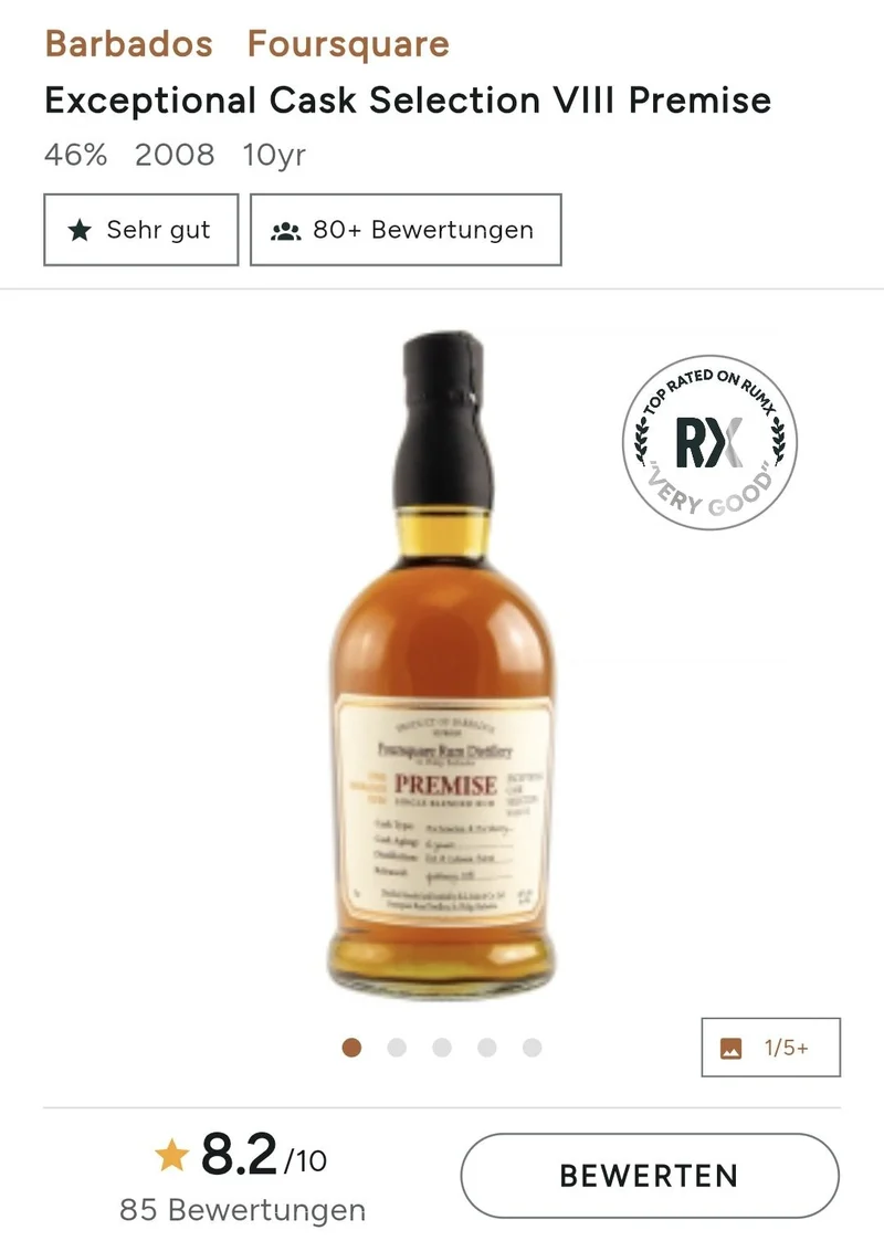 Foursquare Premise 10y Barbados 2018 46% vol. 0,7l Rum