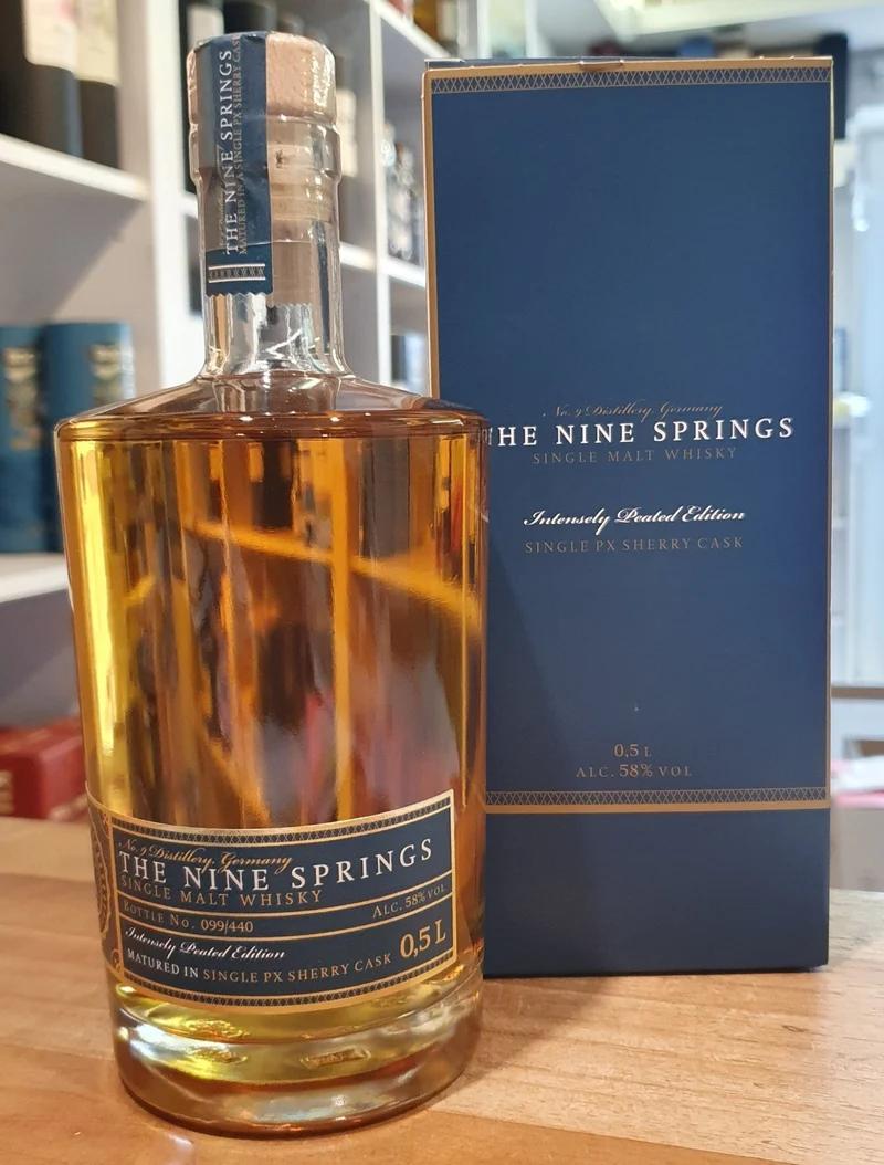 The Nine Springs 4 y PX Pedro ximenez INTENSELY PEATED EDITION Whisky 0,5l 58% vol. Eichsfeld