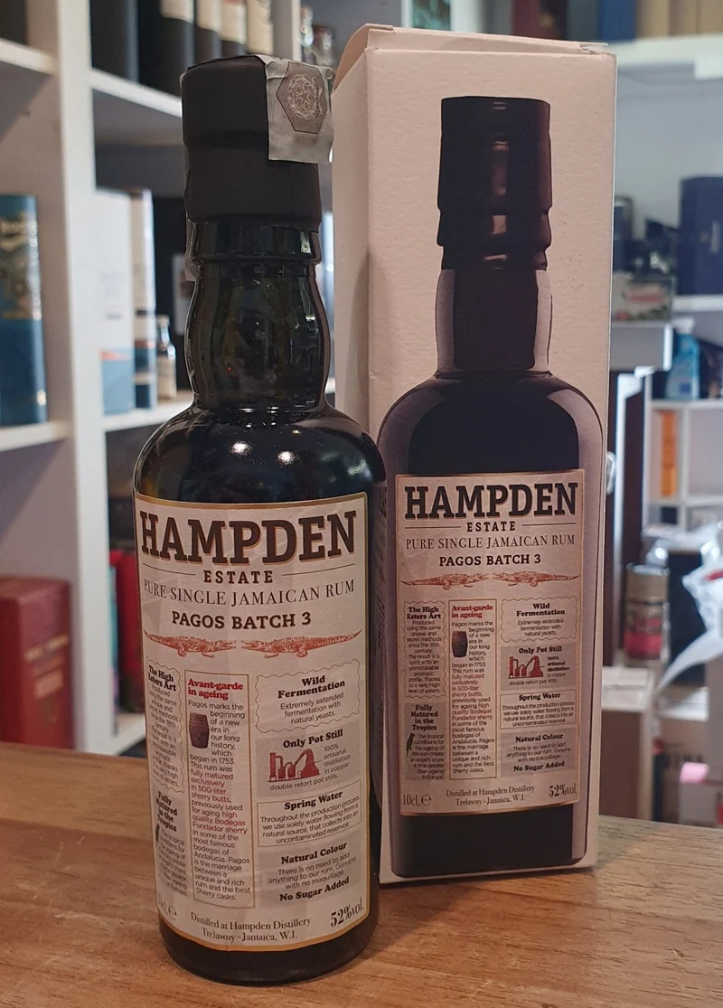 X Hampden Estate Pagos VSGB 2024 MINI B3 Sherry butt Single Jamaica Rum 52%vol. 0,1l Jamaika