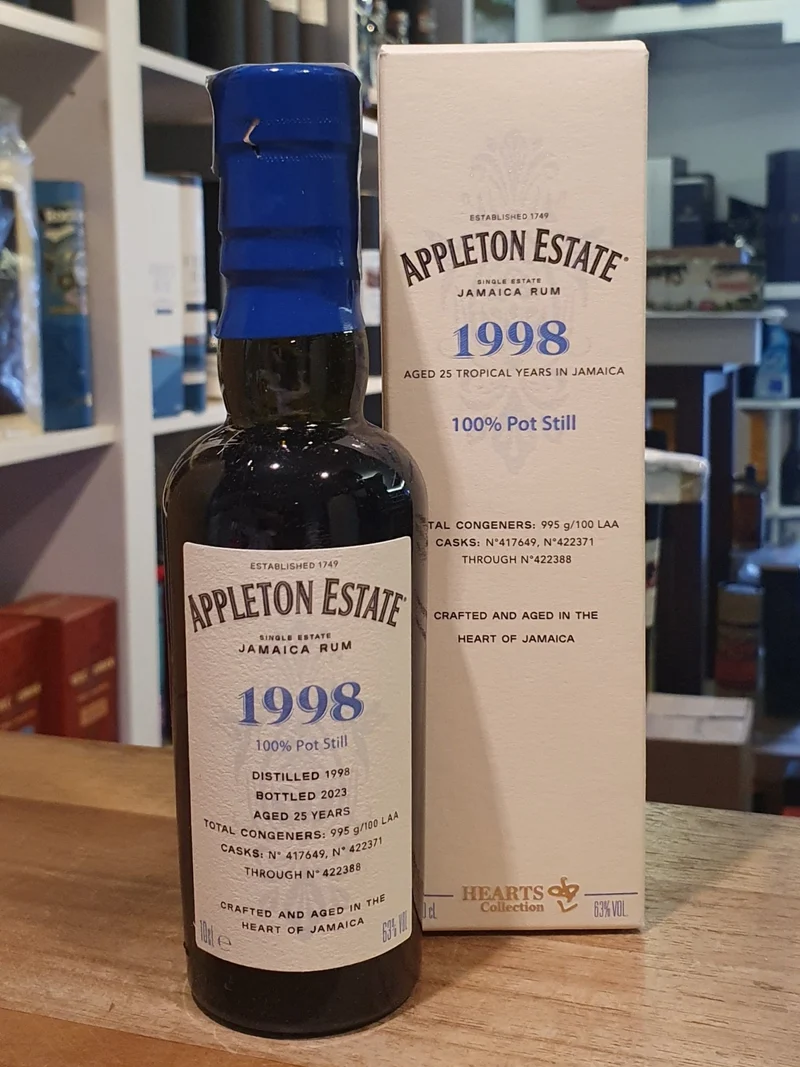 Appleton MINI VSGB 1998 Hearts Collection Jamaica Rum 0,1l 63% vol. 25 y