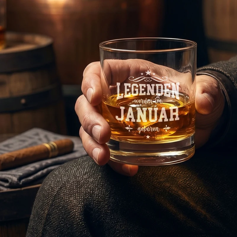 Personalisiertes Whisky Glas mit Gravur als Geschenk zum Geburtstag | 320 ml Whiskeyglas
