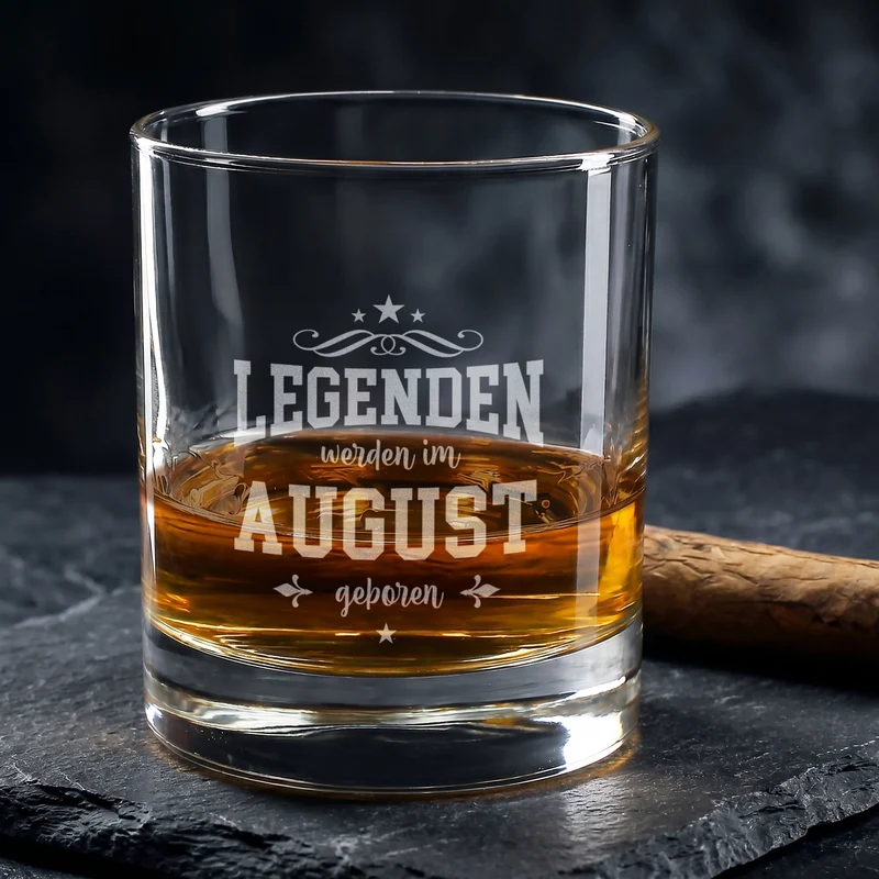Personalisiertes Whisky Glas mit Gravur als Geschenk zum Geburtstag | 320 ml Whiskeyglas