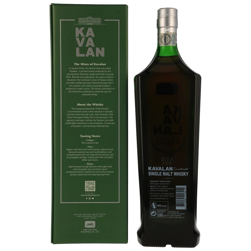 KAVALAN - Concertmaster Port Cask Finish 1 Liter – 40% Vol.