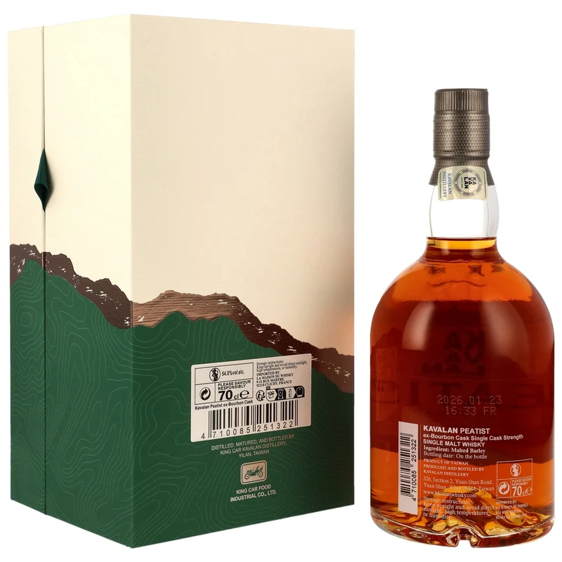 KAVALAN - Peatist Ex Bourbon Cask – 54% Vol.