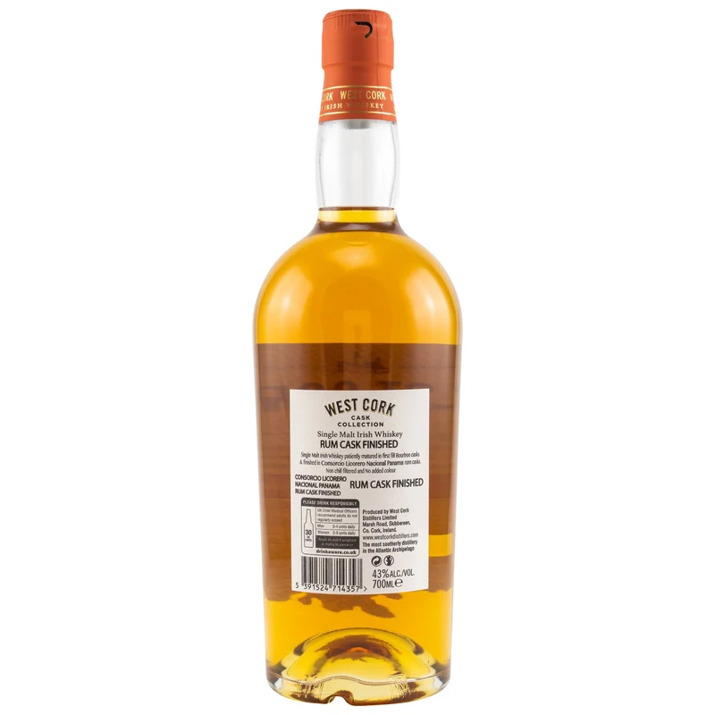 WEST CORK - Single Malt Rum Cask Finish - 43% Vol.