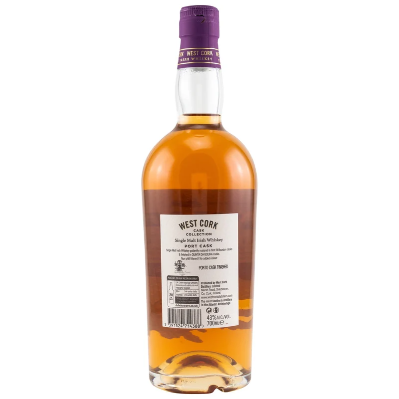 WEST CORK - Single Malt Port Cask Finish - 43% Vol.