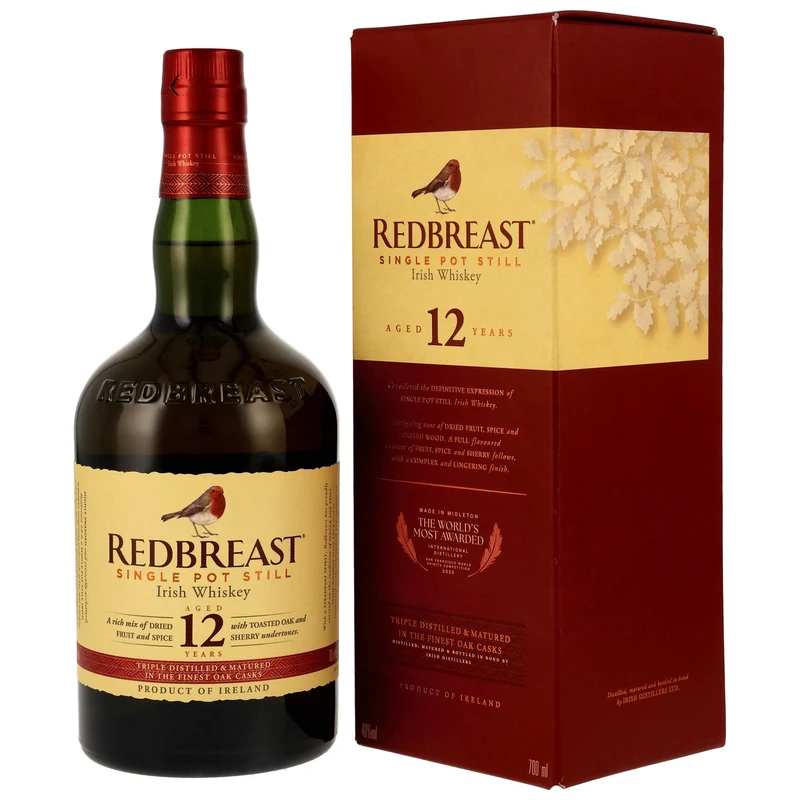 REDBREAST - 12 Jahre Bourbon Barrels & Oloroso Sherry Butts - 40% Vol.