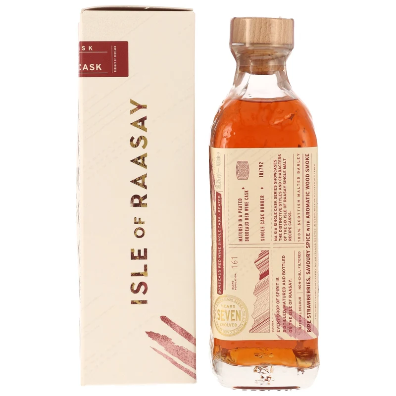 ISLE OF RAASAY - 7 Jahre Single Malt Whisky Peated Bordeaux Red Wine Single Cask #18/792 - 59,3% Vol.