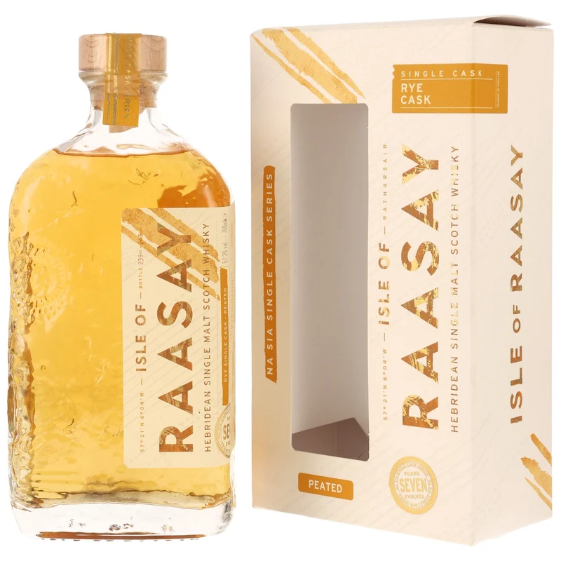 ISLE OF RAASAY - 7 Jahre Single Malt Whisky Peated Rye Whisky Single Cask #18/839 - 57,3% Vol.