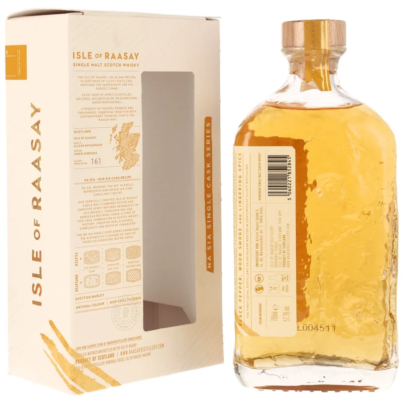 ISLE OF RAASAY - 7 Jahre Single Malt Whisky Peated Rye Whisky Single Cask #18/839 - 57,3% Vol.