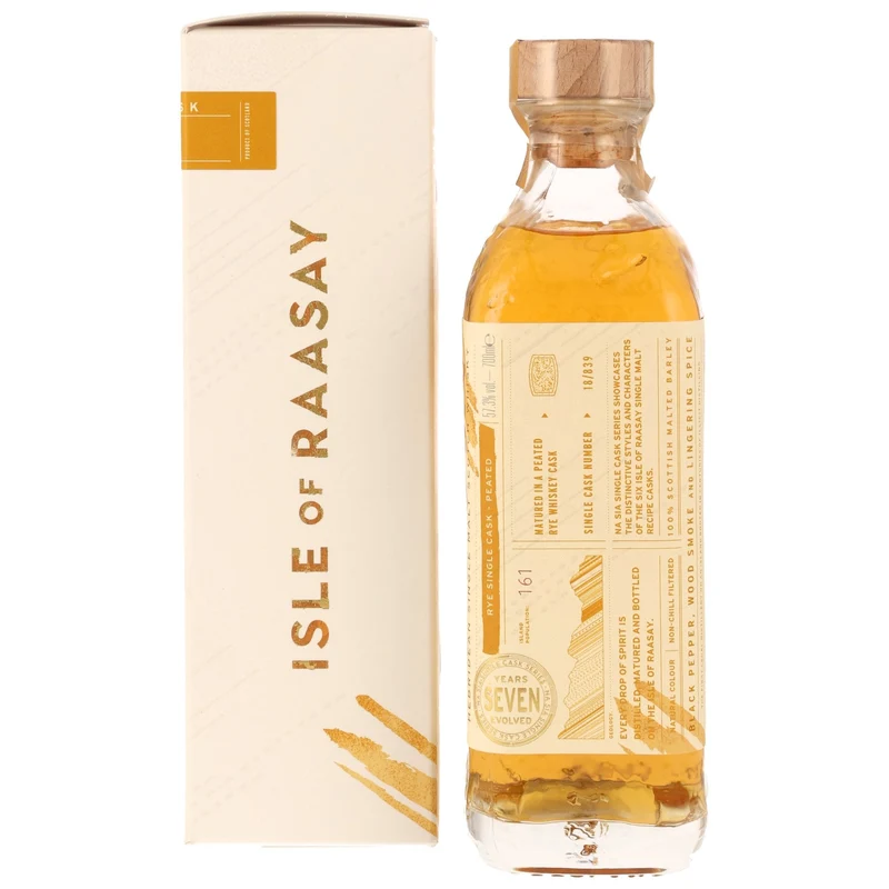 ISLE OF RAASAY - 7 Jahre Single Malt Whisky Peated Rye Whisky Single Cask #18/839 - 57,3% Vol.