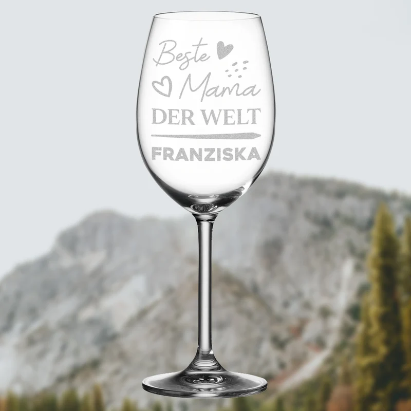 Weinglas 460 ml mit personalisierter Gravur - Beste Mama der Welt