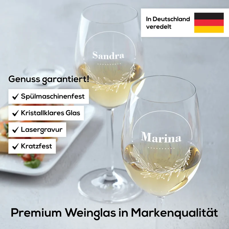 Personalisiertes Weinglas 460 ml mit Gravur - Ideal als Geschenk