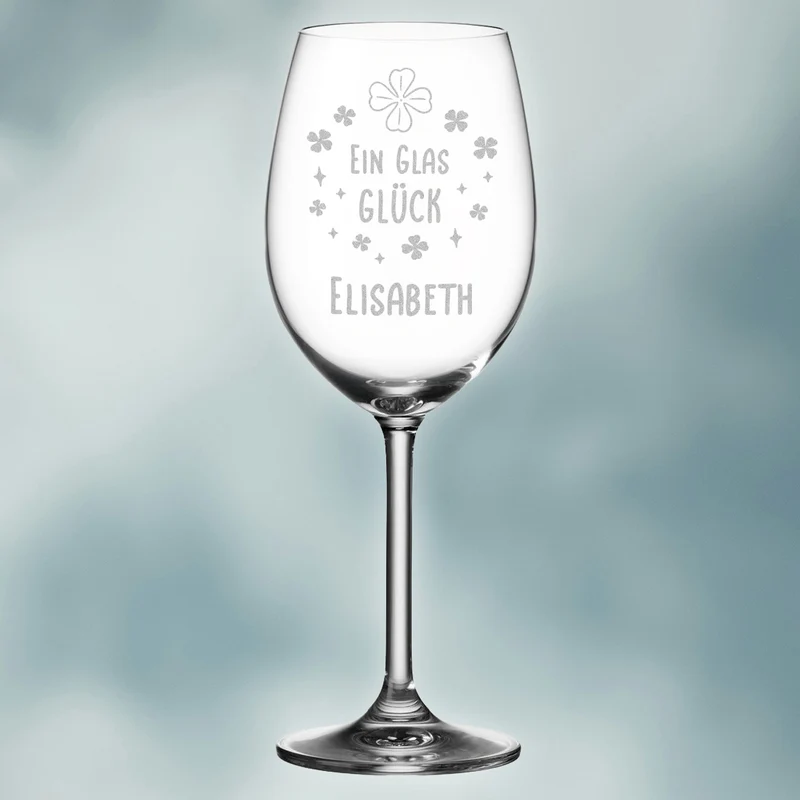 Weinglas 460 ml mit Gravur "Ein Glas Glück"