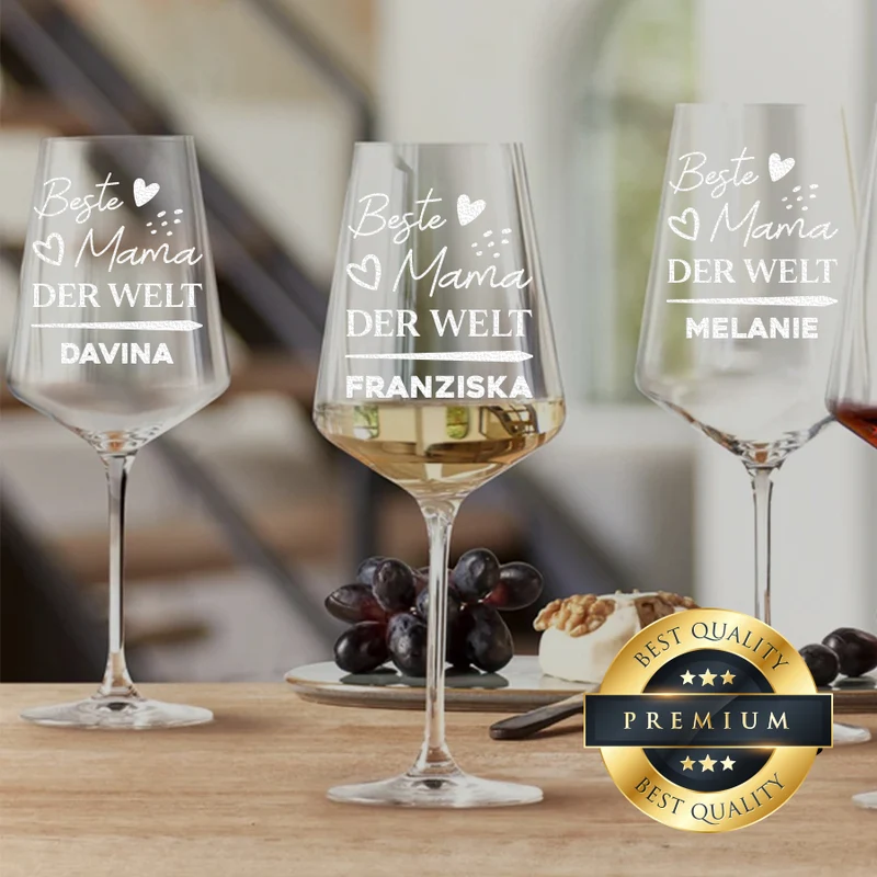 Weinglas 560 ml mit Gravur "Beste Mama der Welt"