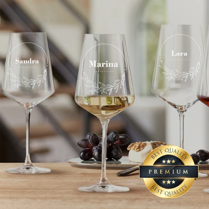 Modernes Weinglas 560 ml mit Gravur - Ideal als Geschenk