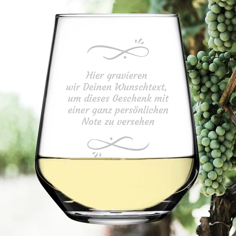 Weinglas modern 425 ml mit Wunschtext Gravur