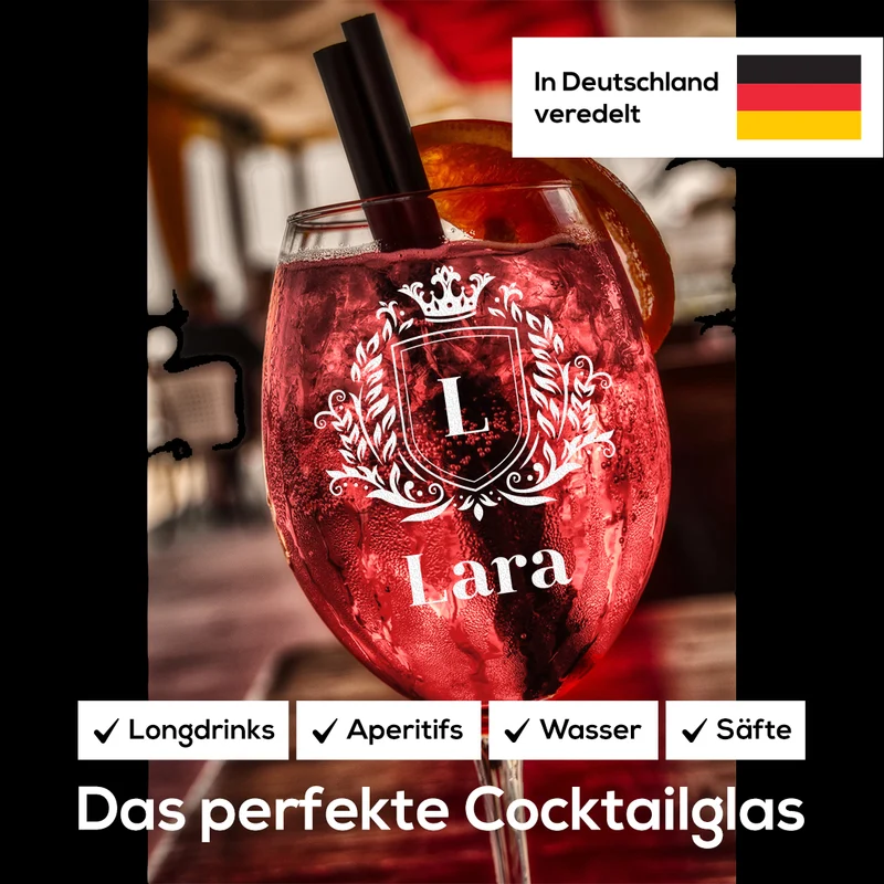 Rotwein Weinglas 460 ml mit personalisierter Gravur