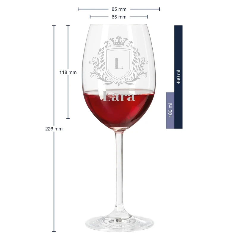 Rotwein Weinglas 460 ml mit personalisierter Gravur