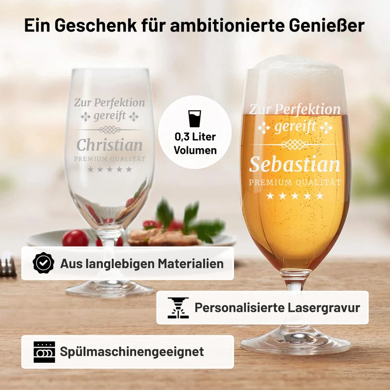 Personalisierte Pilstulpe 0,3 Liter mit individueller Gravur