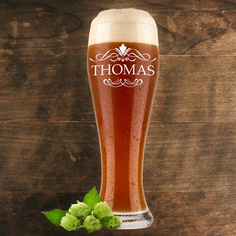 Personalisiertes Weizenbierglas "Ornament" 0,5 L mit Gravur