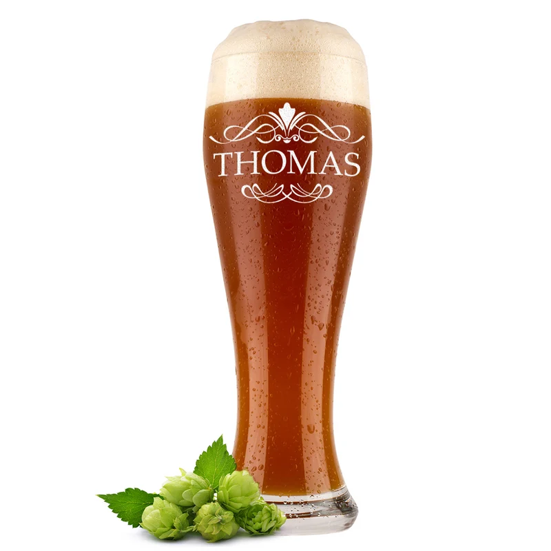 Personalisiertes Weizenbierglas "Ornament" 0,5 L mit Gravur